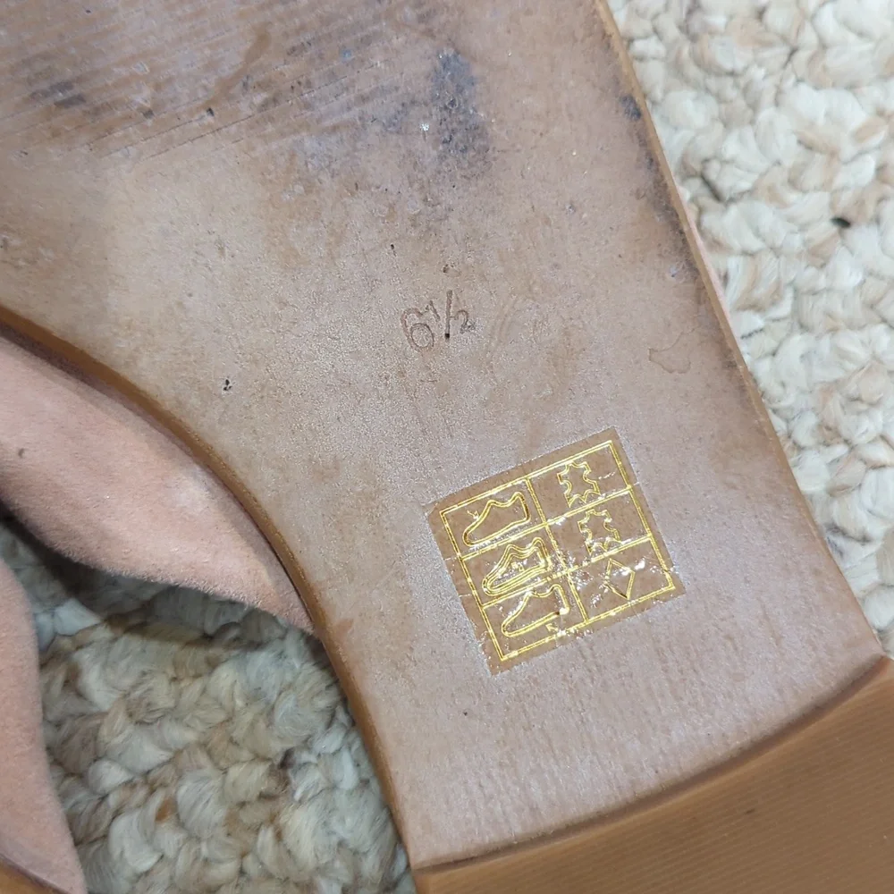 Madewell Suede Blush Knot Sandals Size 6.5